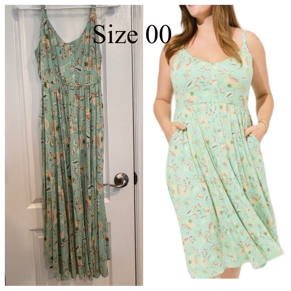 Torrid Mint Green Floral Maxi Dress